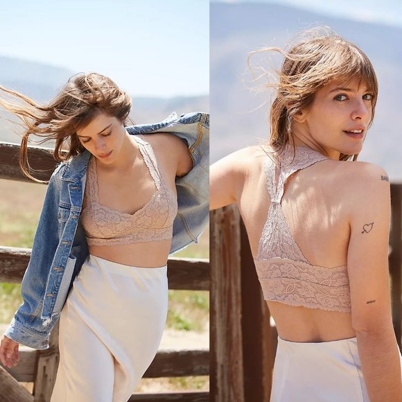 Intimately Free People | Light Tan/Latte Galloon Lace Racerback Bralette - Picture 2 of 9
